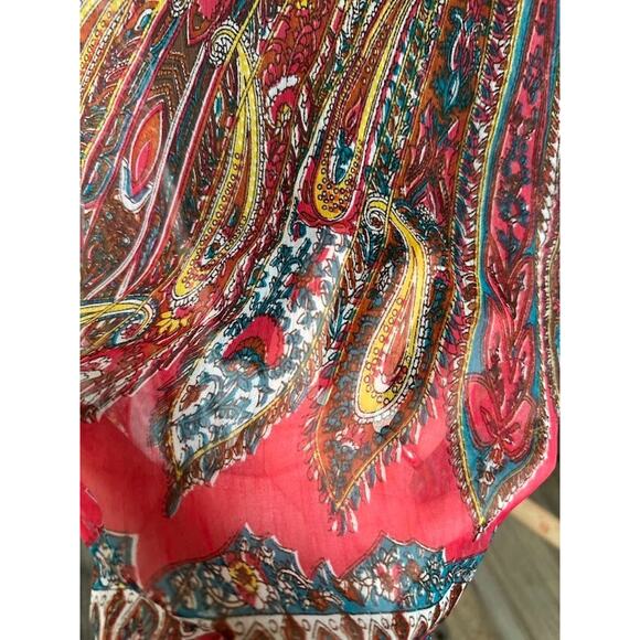 She’s Cool Maxi Y2K Sundress Pink Paisley Size XL Babydoll Beachy Resort Boho - Picture 7 of 13